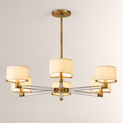 Trumere Round Linen Shade Chandelier 36
