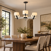 Trumere Round Linen Shade Chandelier 36