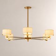 Trumere Round Linen Shade Chandelier 48