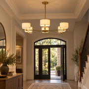 Trumere Round Linen Shade Chandelier 48