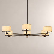 Trumere Round Linen Shade Chandelier 48