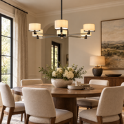 Trumere Round Linen Shade Chandelier 48