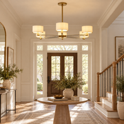 Trumere Round Linen Shade Chandelier 48