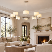 Trumere Round Linen Shade Chandelier 60