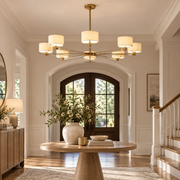Trumere Round Linen Shade Chandelier 60
