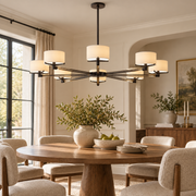 Trumere Round Linen Shade Chandelier 60
