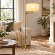 Trumere Task Linen Shade Floor Lamp