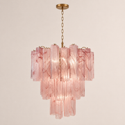 Venetian Handblown Tube Glass Chandelier 25.6