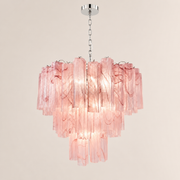 Venetian Handblown Tube Glass Chandelier 25.6