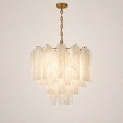 Venetian Handblown Tube Glass Chandelier 25.6