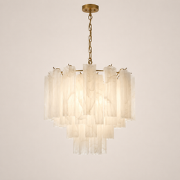 Venetian Handblown Tube Glass Chandelier 25.6