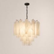 Venetian Handblown Tube Glass Chandelier 25.6