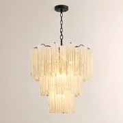 Venetian Handblown Tube Glass Chandelier 25.6