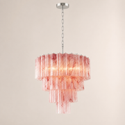 Venetian Handblown Tube Glass Chandelier 33.4