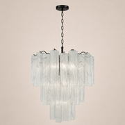 Venetian Handblown Tube Glass Chandelier 33.4