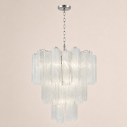 Venetian Handblown Tube Glass Chandelier 33.4
