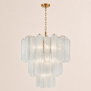 Venetian Handblown Tube Glass Chandelier 33.4