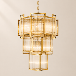 Vero Art Deco Glass Chandelier 23