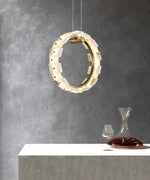 Vertical Ring Alabaster Pendant Lamp — image 5