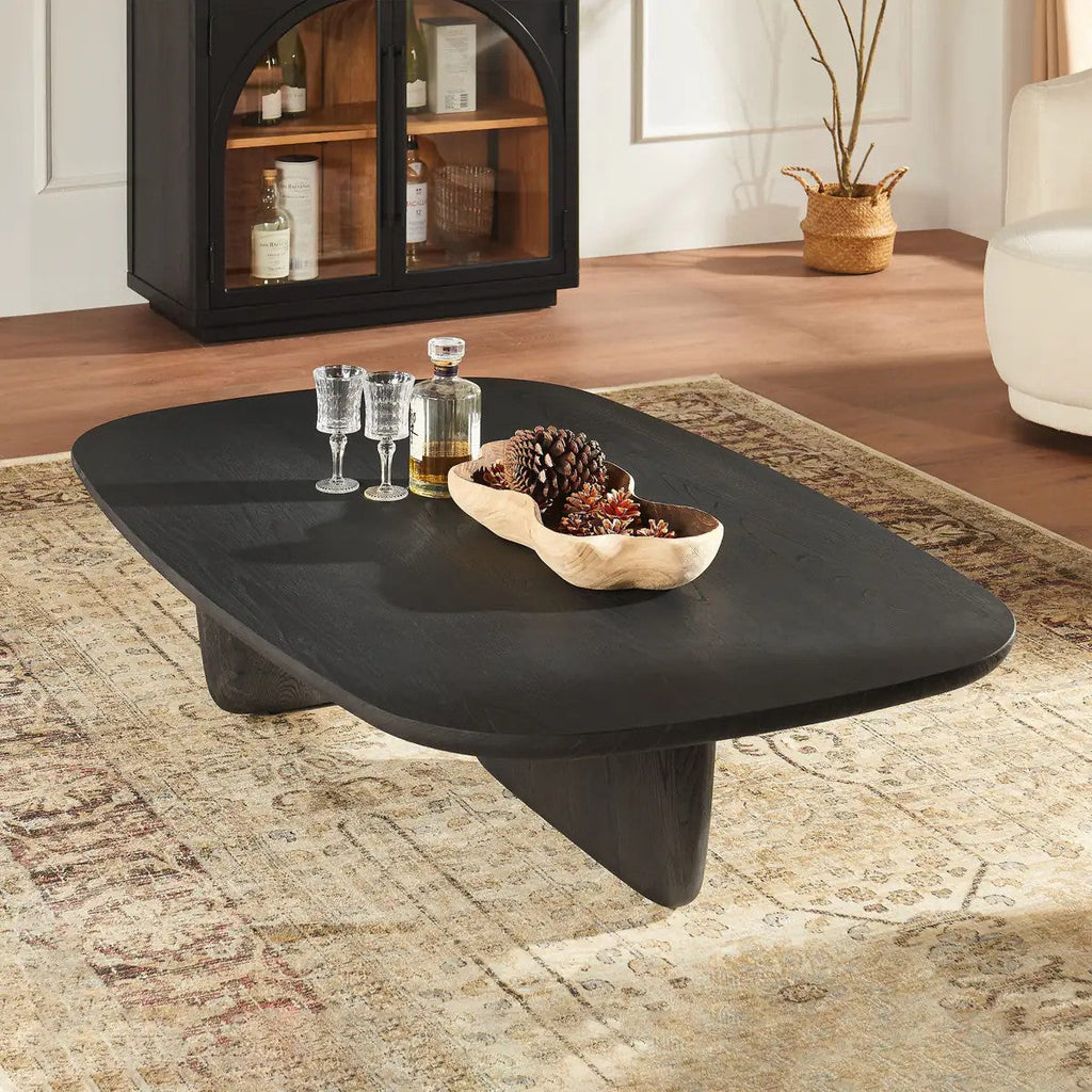 Dune Sculptural Solid Wood Coffee Table For Living Room