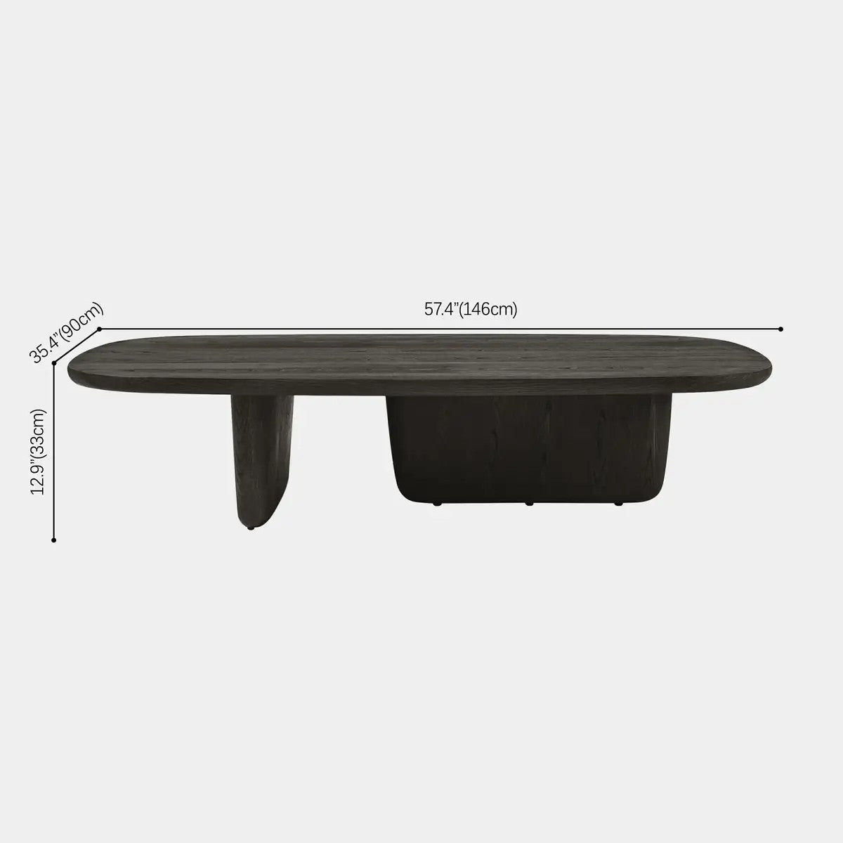 Dune Sculptural Solid Wood Coffee Table For Living Room