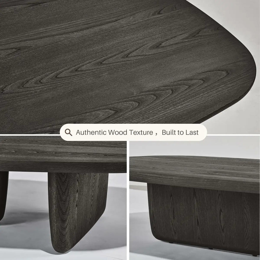 Dune Sculptural Solid Wood Coffee Table For Living Room