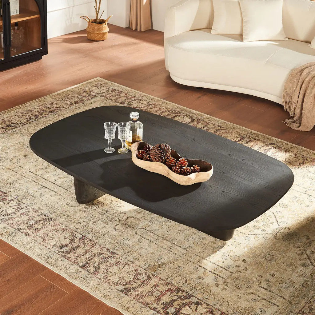 Dune Sculptural Solid Wood Coffee Table For Living Room