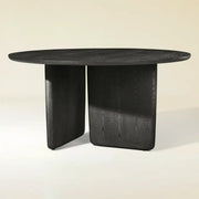 Dune Sculptural Solid Wood Round Dining Table For Dining Room