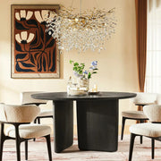Dune Sculptural Solid Wood Round Dining Table For Dining Room