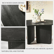 Dune Sculptural Solid Wood Round Dining Table For Dining Room