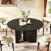Dune Sculptural Solid Wood Round Dining Table For Dining Room