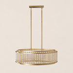 Waverique Clear Glass Rod Oval Chandelier 52
