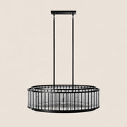 Waverique Clear Glass Rod Oval Chandelier 52