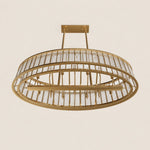 Waverique Clear Glass Rod Oval Chandelier 52