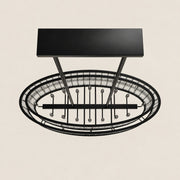 Waverique Clear Glass Rod Oval Chandelier 52