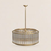 Waverique Clear Glass Rod Drum Chandelier 31
