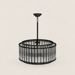 Waverique Clear Glass Rod Drum Chandelier 31