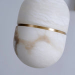 Alabaster Capsule Shaped Oval Pendant Lamp — image 36