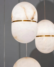 Alabaster Capsule Shaped Oval Pendant Lamp — image 10