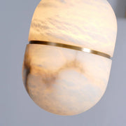 Alabaster Capsule Shaped Oval Pendant Lamp — image 37