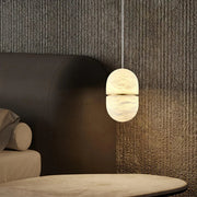 Alabaster Capsule Shaped Oval Pendant Lamp — image 11