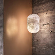 Alabaster Capsule Shaped Oval Pendant Lamp — image 4