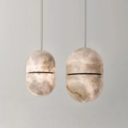 Alabaster Capsule Shaped Oval Pendant Lamp — image 39