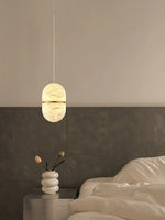 Alabaster Capsule Shaped Oval Pendant Lamp — image 19