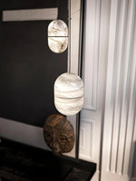Alabaster Capsule Shaped Oval Pendant Lamp — image 23