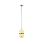 Alabaster Capsule Shaped Oval Pendant Lamp — image 34