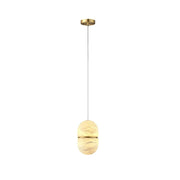 Alabaster Capsule Shaped Oval Pendant Lamp — image 34