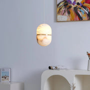 Alabaster Capsule Shaped Oval Pendant Lamp — image 18