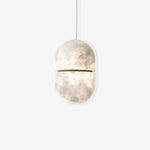 Alabaster Capsule Shaped Oval Pendant Lamp — image 31