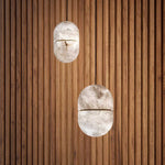 Alabaster Capsule Shaped Oval Pendant Lamp — image 5